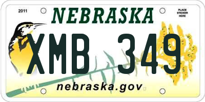 NE license plate XMB349