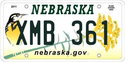 NE license plate XMB361
