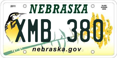 NE license plate XMB380