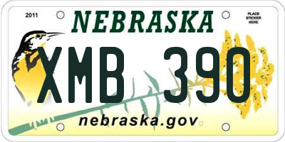 NE license plate XMB390