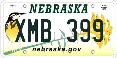 NE license plate XMB399