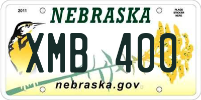 NE license plate XMB400