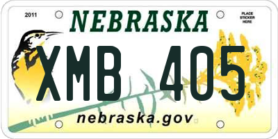 NE license plate XMB405