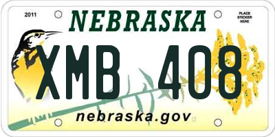 NE license plate XMB408