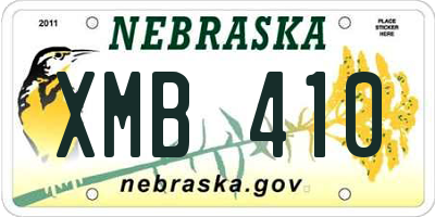NE license plate XMB410