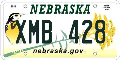 NE license plate XMB428