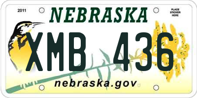 NE license plate XMB436