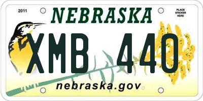 NE license plate XMB440