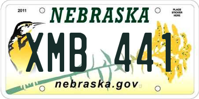 NE license plate XMB441