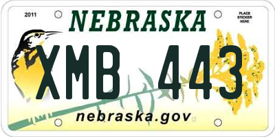 NE license plate XMB443