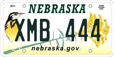 NE license plate XMB444