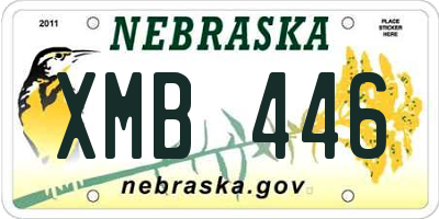 NE license plate XMB446
