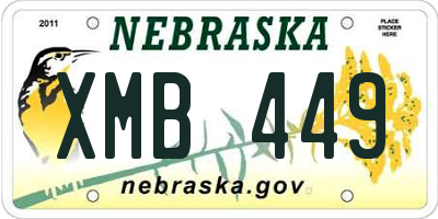 NE license plate XMB449