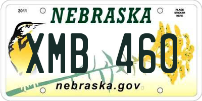 NE license plate XMB460