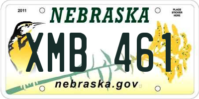 NE license plate XMB461