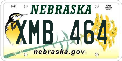 NE license plate XMB464