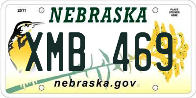 NE license plate XMB469