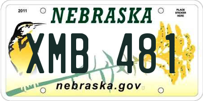 NE license plate XMB481