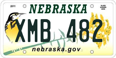 NE license plate XMB482