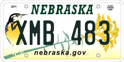 NE license plate XMB483