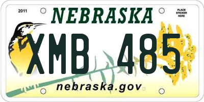 NE license plate XMB485