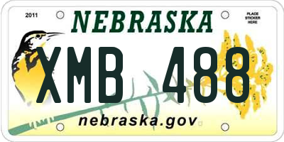 NE license plate XMB488