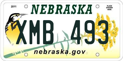 NE license plate XMB493