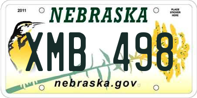 NE license plate XMB498