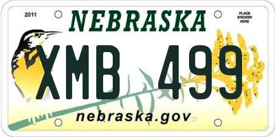 NE license plate XMB499
