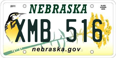 NE license plate XMB516