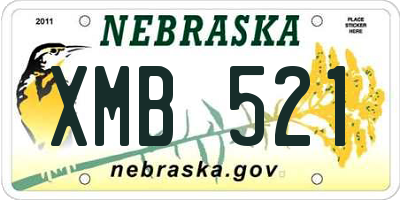 NE license plate XMB521
