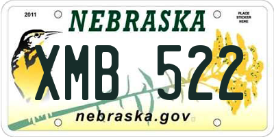 NE license plate XMB522