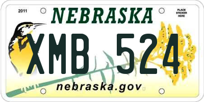 NE license plate XMB524