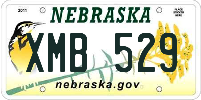 NE license plate XMB529