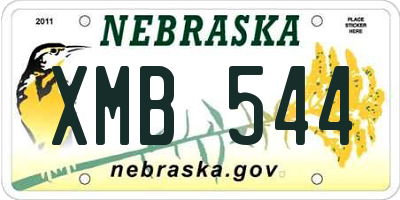 NE license plate XMB544