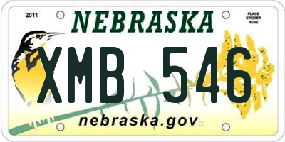 NE license plate XMB546