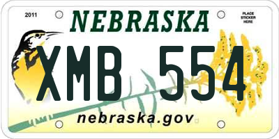 NE license plate XMB554