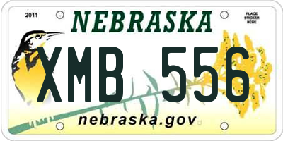 NE license plate XMB556