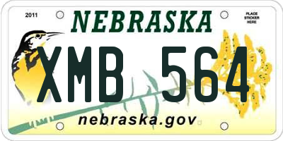 NE license plate XMB564