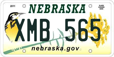 NE license plate XMB565