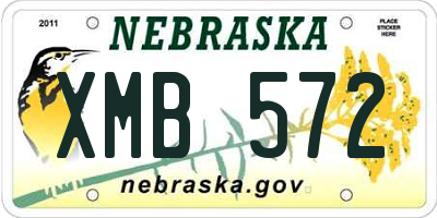 NE license plate XMB572