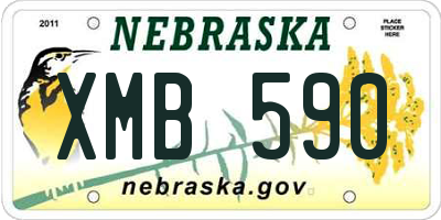 NE license plate XMB590