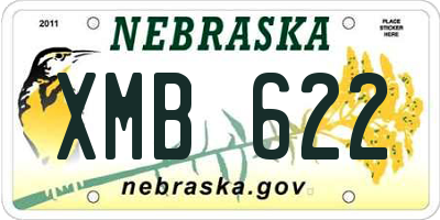 NE license plate XMB622