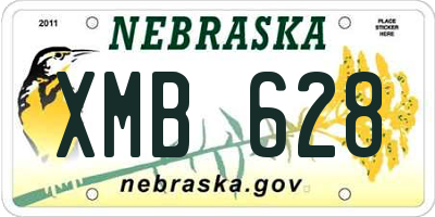 NE license plate XMB628
