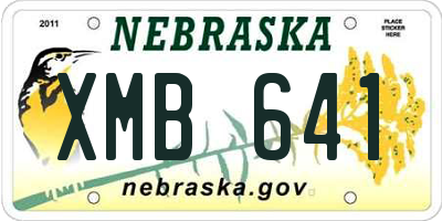 NE license plate XMB641