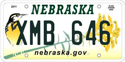 NE license plate XMB646