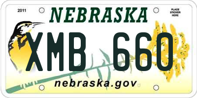 NE license plate XMB660