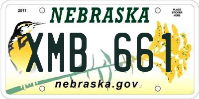NE license plate XMB661