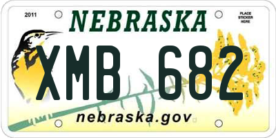 NE license plate XMB682