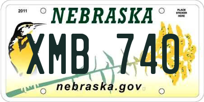 NE license plate XMB740